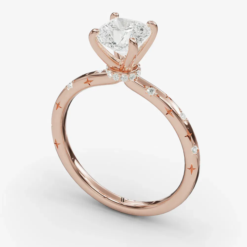 Celestyn Cushion 14KR Ring - Loading