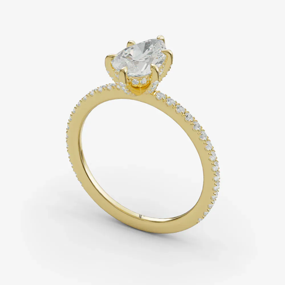 Elite Daphne Pear 14KY Ring - Loading