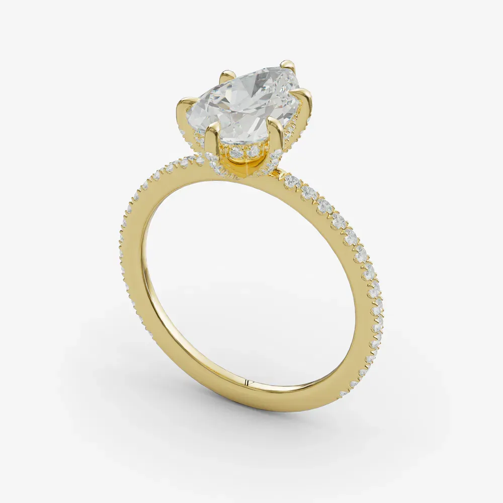 Elite Daphne Pear 14KY Ring - Loading