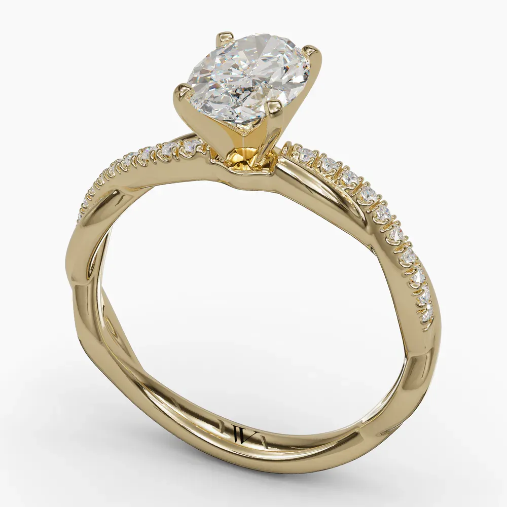 Obliq Oval 14KY Ring - Loading