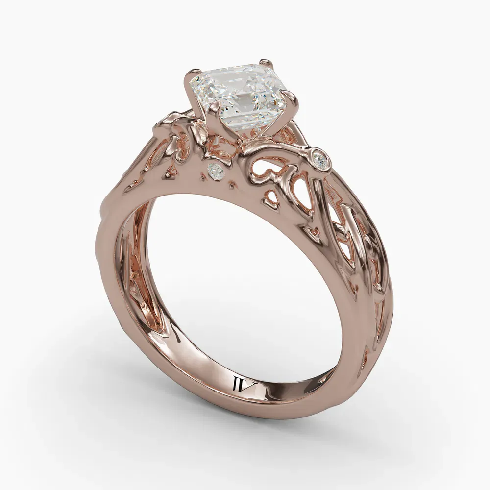 Seren Asscher 14KR Ring - Loading