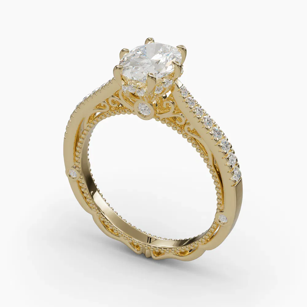Vespera Oval 14KY Ring - Loading
