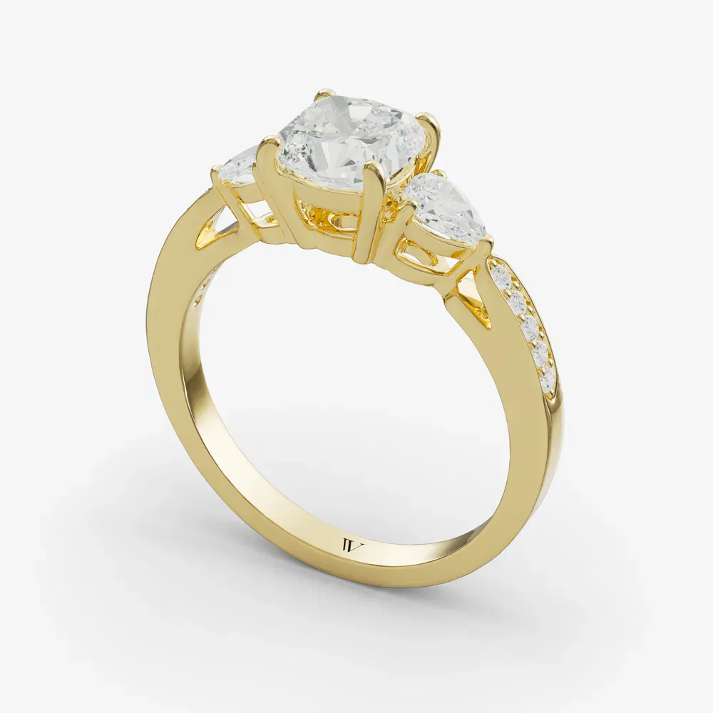 Zevd Cushion 14KY Ring - Loading