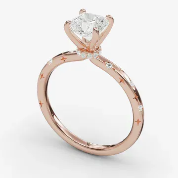 Celestyn Cushion 14KR Ring - Loading