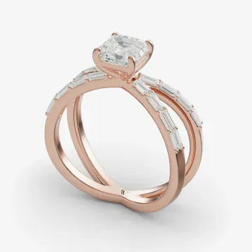 Luminara Asscher 14KR Ring - Loading
