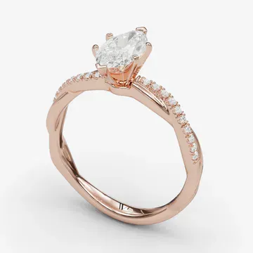 Obliq Marquise 14KR Ring - Loading