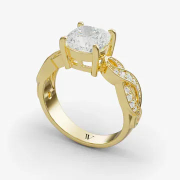 Pexin Cushion 14KY Ring - Loading