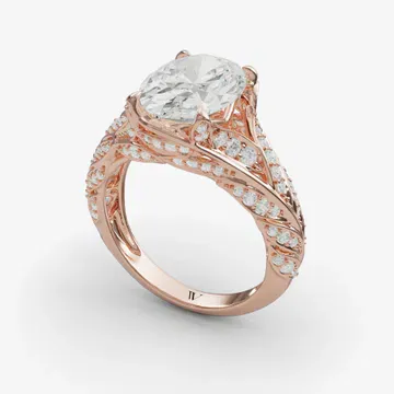 Rift Oval 14KR Ring - Loading