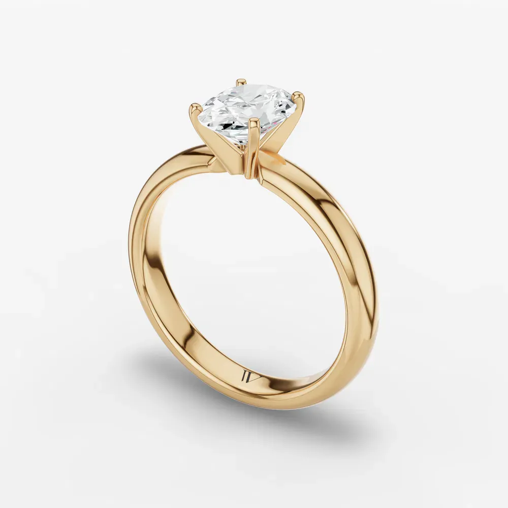 Certified 1 carat Lab Grown Diamond Oval Cut Solitaire, Classic, Simple Engagement Ring in 14K Yellow Gold-Sorrq