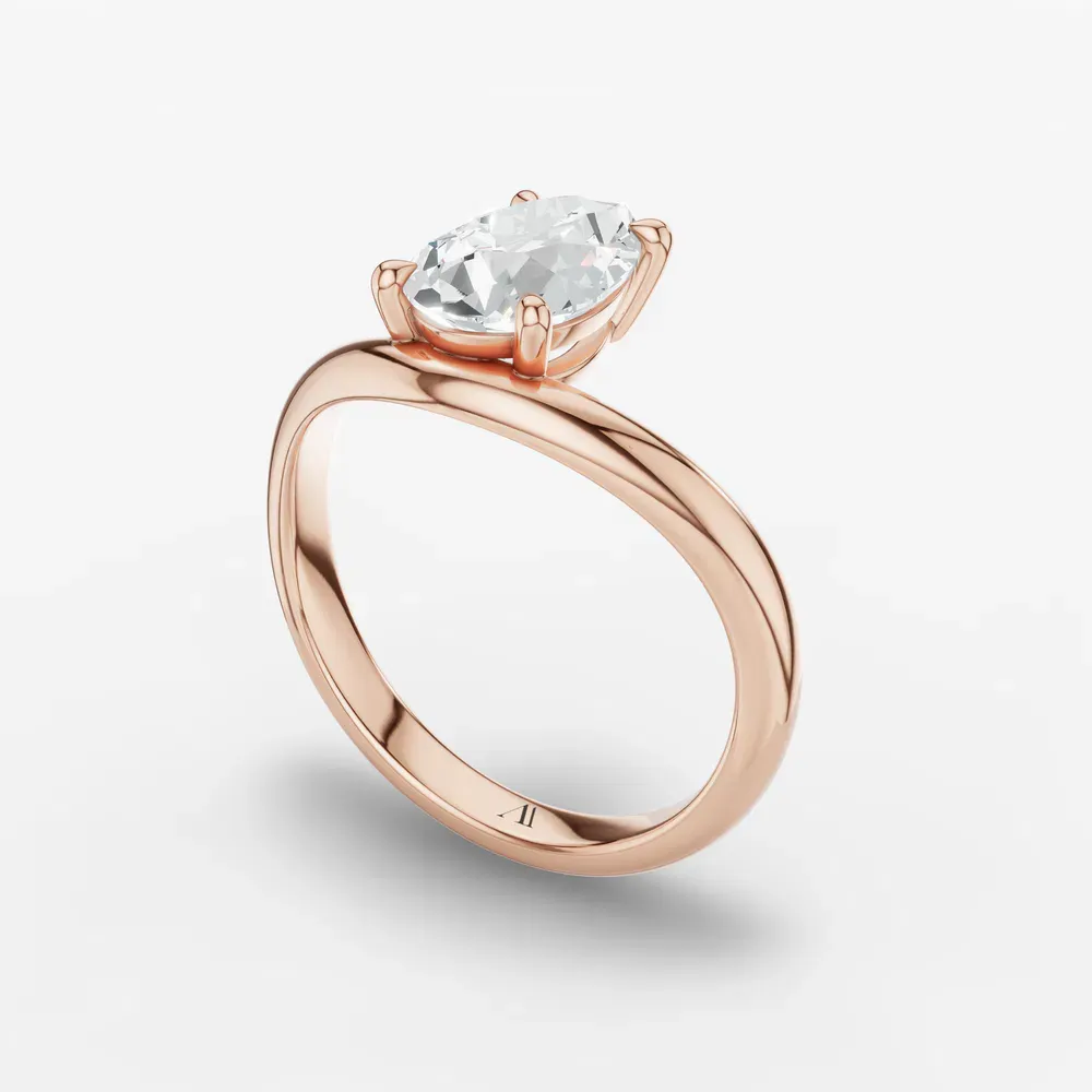 Certified 2 carat Lab Grown Diamond Pear Cut Solitaire, Floating Engagement Ring in 14K Rose Gold-Thal