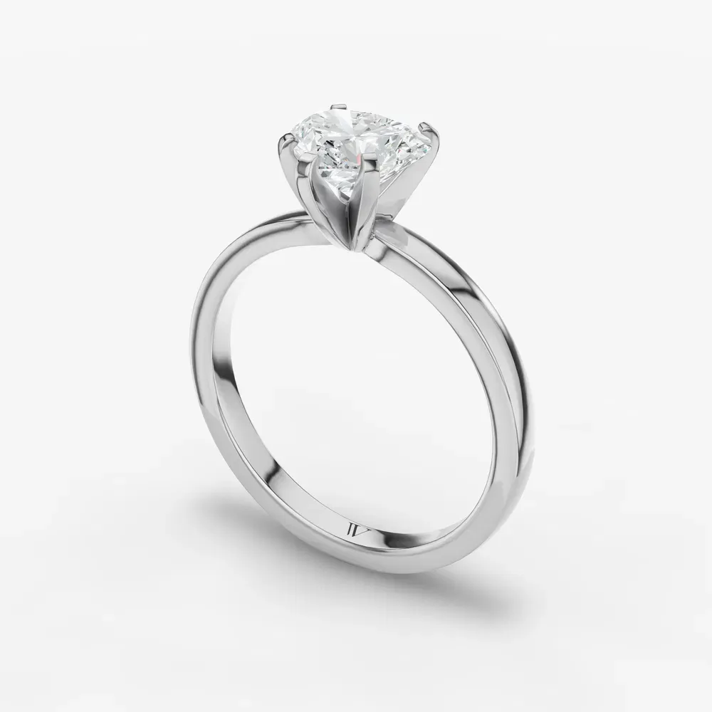 Certified 1 carat Lab Grown Diamond Heart Cut Solitaire, Classic, Simple Engagement Ring in 14K White Gold-Ocea