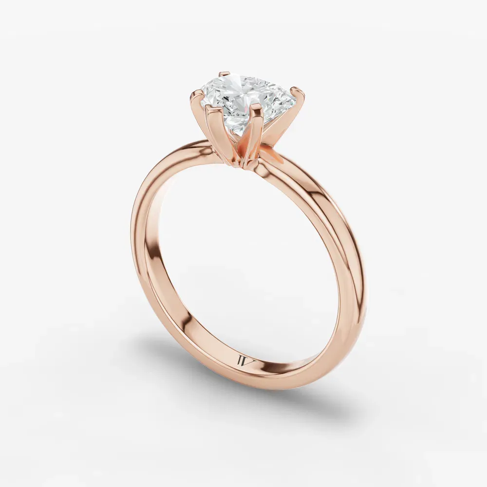 Certified 1 carat Lab Grown Diamond Heart Cut Solitaire, Classic, Simple Engagement Ring in 14K Rose Gold-Thaly