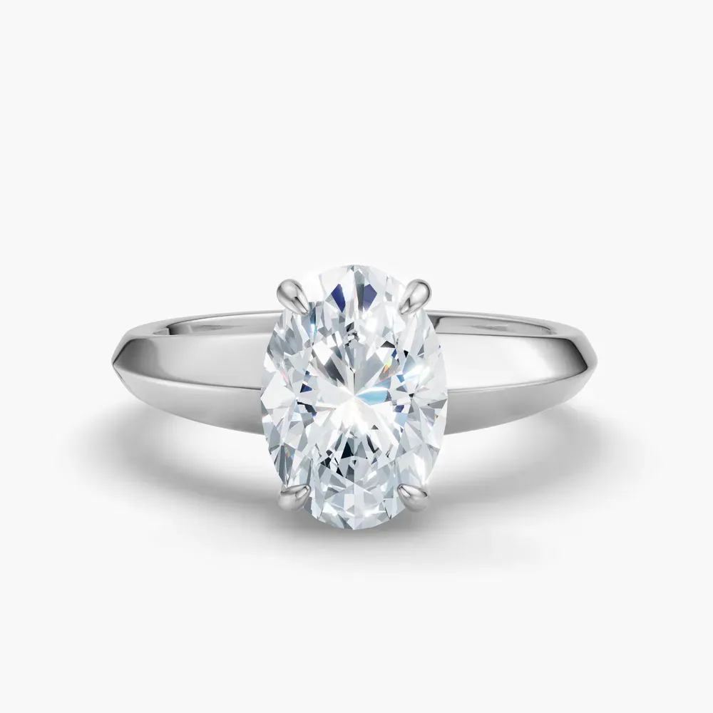 Certified 2 carat Lab Grown Diamond Oval Cut Solitaire, Classic, Simple Engagement Ring in 14K White Gold-Jynx