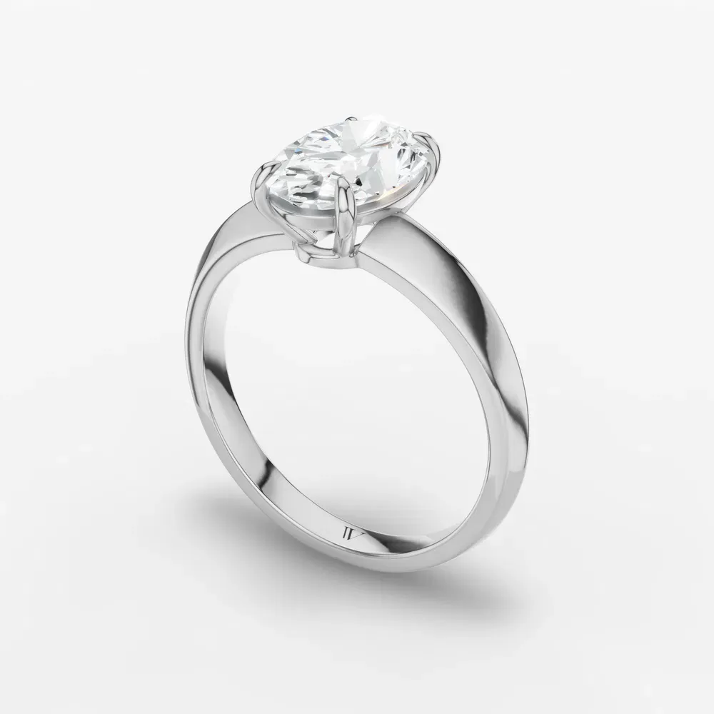 Certified 2 carat Lab Grown Diamond Oval Cut Solitaire, Classic, Simple Engagement Ring in 14K White Gold-Jynx