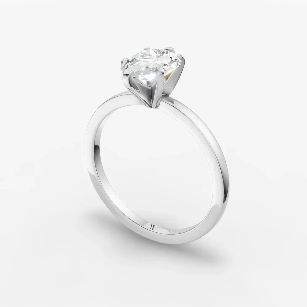 Certified 1 carat Lab Grown Diamond Pear Cut Solitaire, Classic, Simple Engagement Ring in 14K White Gold-Cara