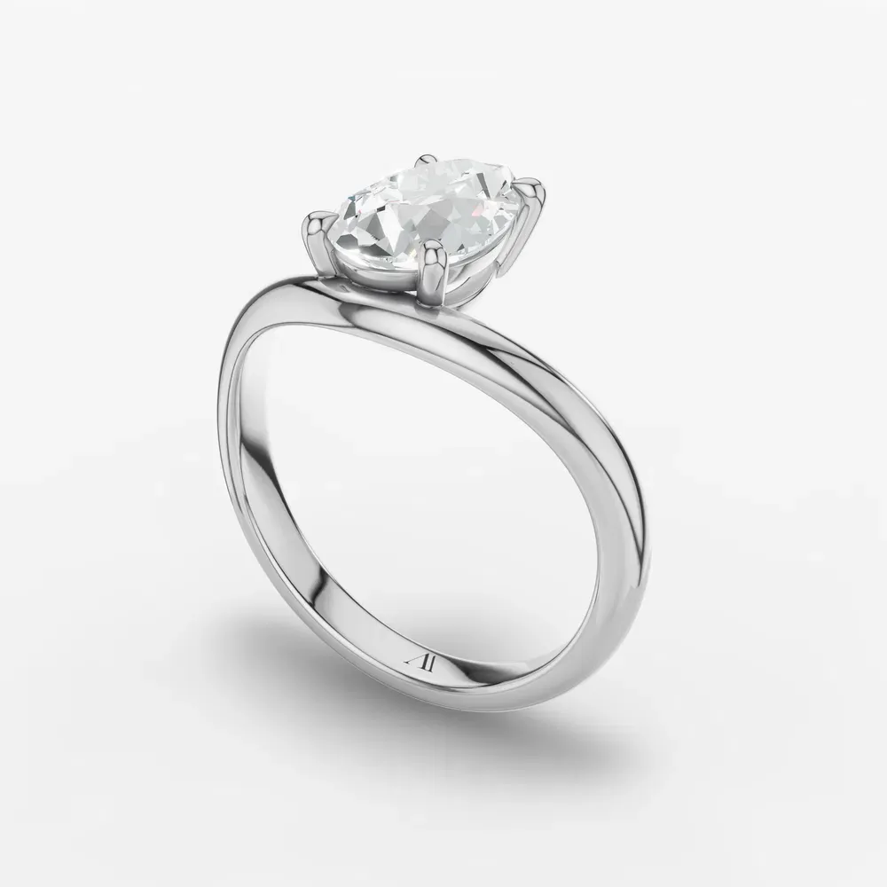 Certified 2 carat Lab Grown Diamond Pear Cut Solitaire, Floating Engagement Ring in 14K White Gold-Thal
