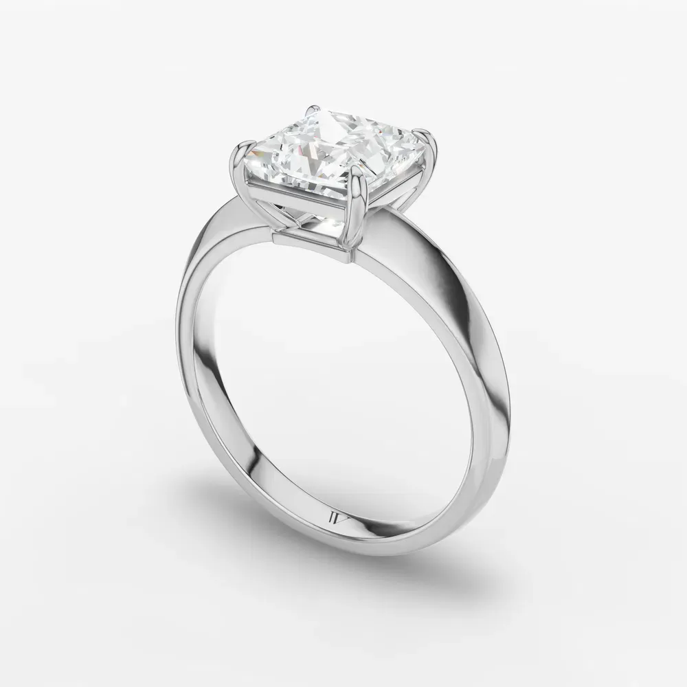 Certified 1 carat Lab Grown Diamond Princess Cut Solitaire, Classic, Simple Engagement Ring in 14K White Gold-Jynx