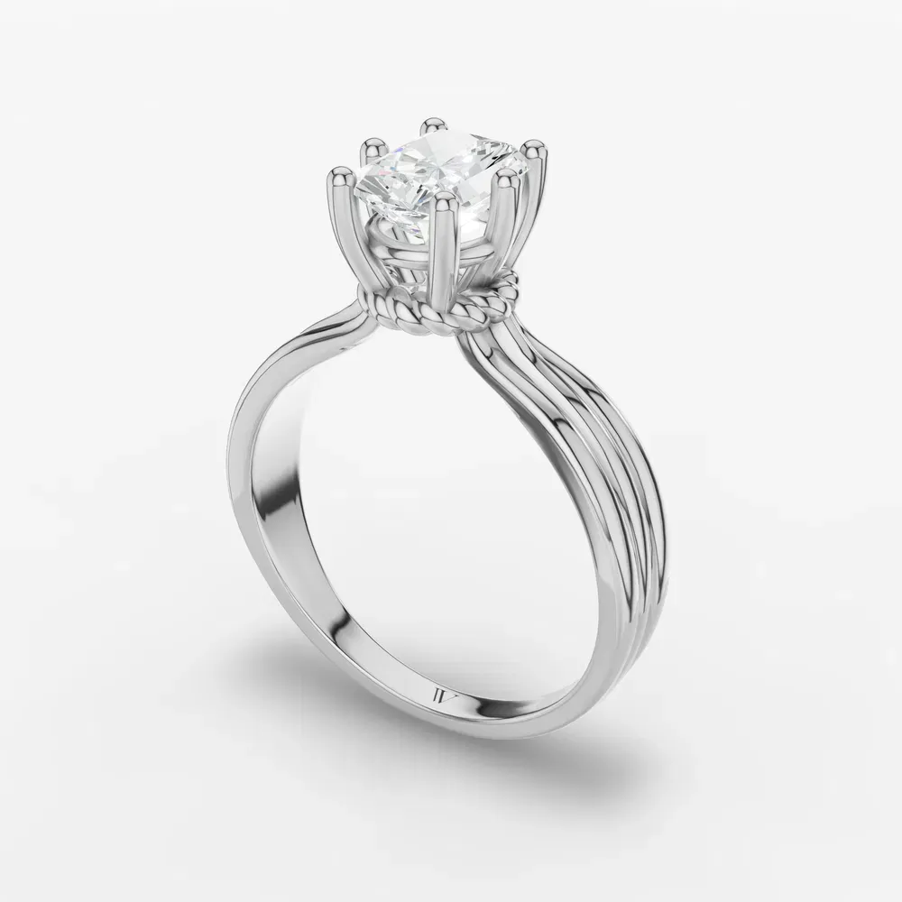 Certified 4 carat Lab Grown Diamond Radiant Cut Solitaire, Floating Engagement Ring in 14K White Gold-Celest