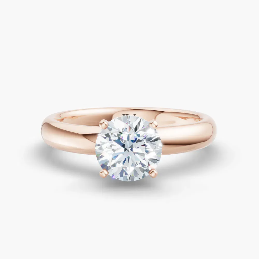 Certified 1 carat Lab Grown Diamond Round Cut Solitaire, Classic, Simple Engagement Ring in 14K Rose Gold-Sorrq