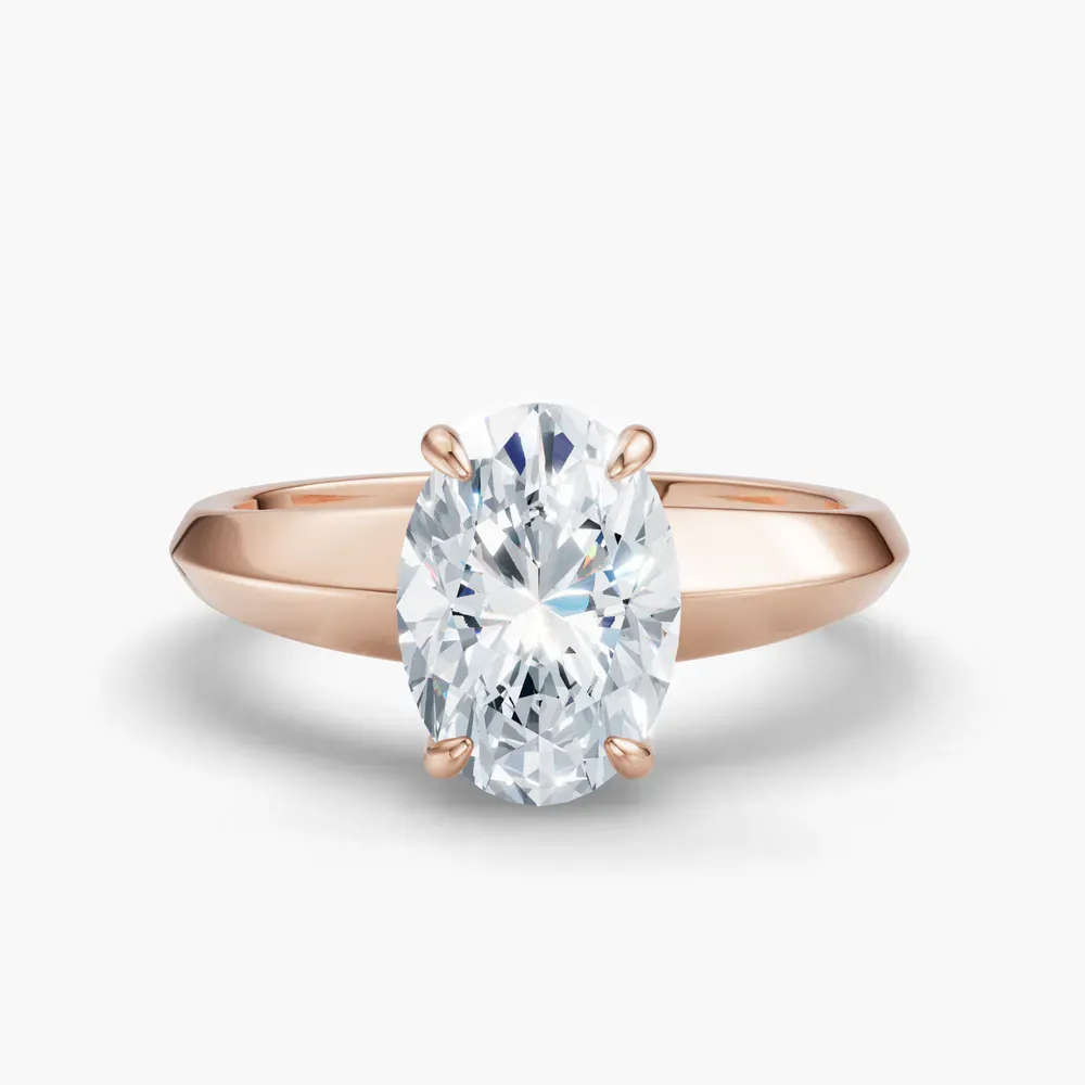 Certified 1 carat Lab Grown Diamond Oval Cut Solitaire, Classic, Simple Engagement Ring in 18K Rose Gold-Jynx