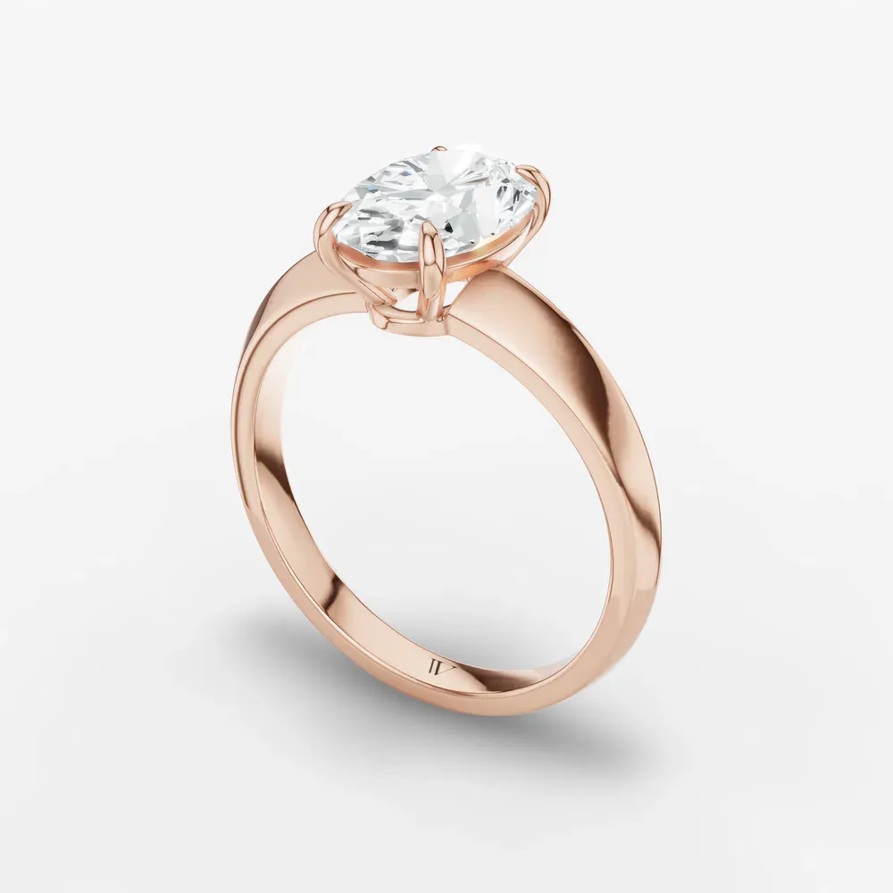 Certified 1 carat Lab Grown Diamond Oval Cut Solitaire, Classic, Simple Engagement Ring in 18K Rose Gold-Jynx