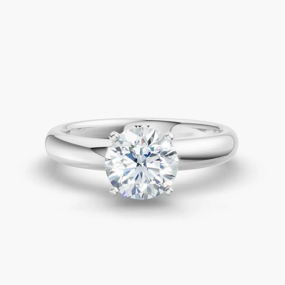 Certified 1 carat Lab Grown Diamond Round Cut Solitaire, Classic, Simple Engagement Ring in 14K White Gold-Sorrq
