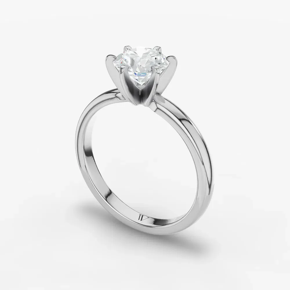 Certified 1 carat Lab Grown Diamond Round Cut Solitaire, Classic, Simple Engagement Ring in 14K White Gold-Thaly