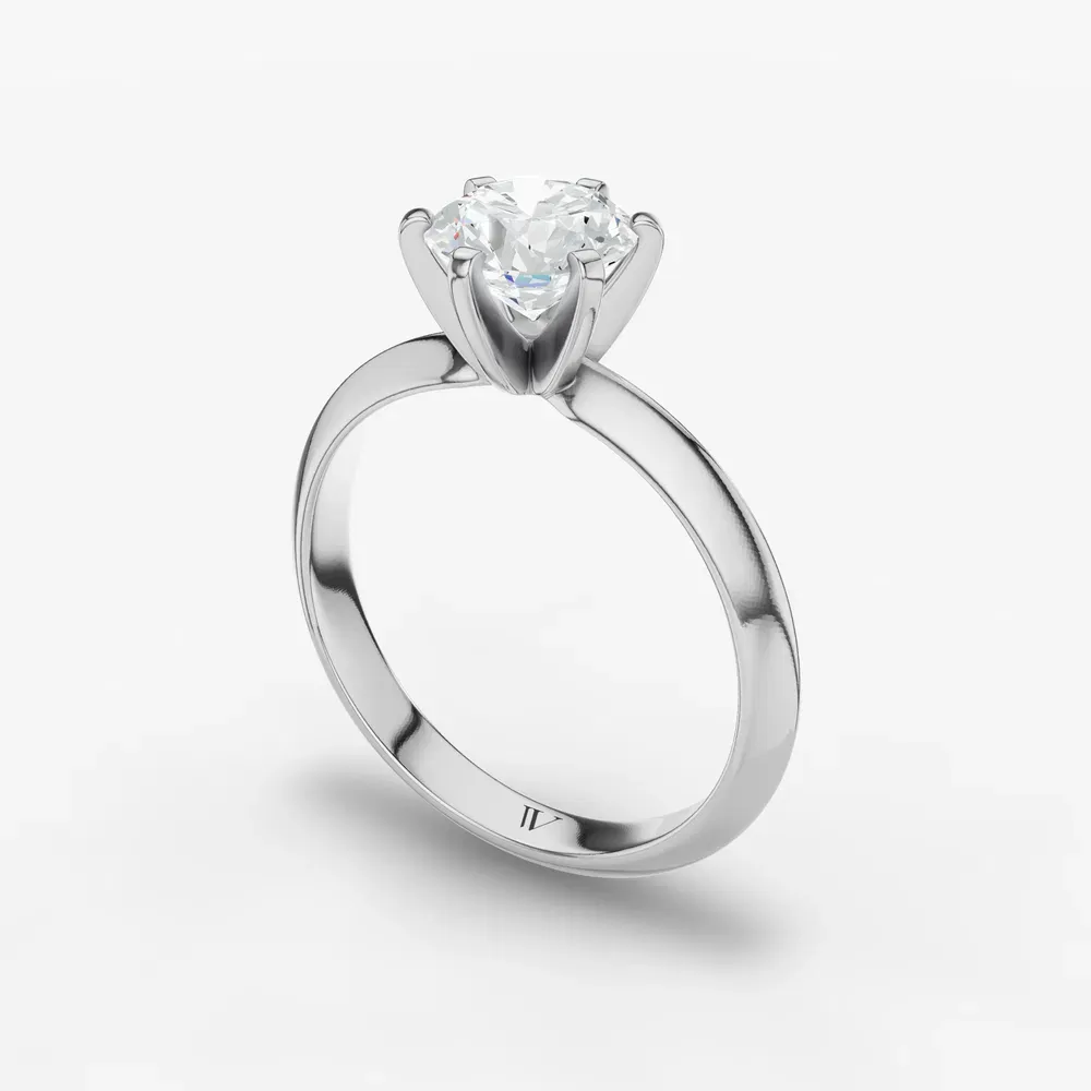 Certified 1 carat Lab Grown Diamond Round Cut Solitaire, Classic, Simple Engagement Ring in 14K White Gold-Aurori