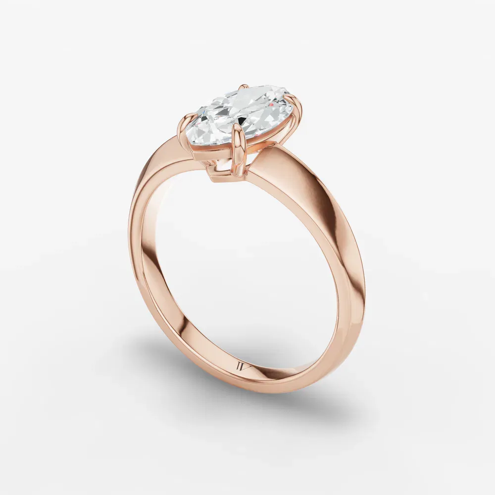 Certified 2 carat Lab Grown Diamond Marquise Cut Solitaire, Classic, Simple Engagement Ring in 14K Rose Gold-Jynx
