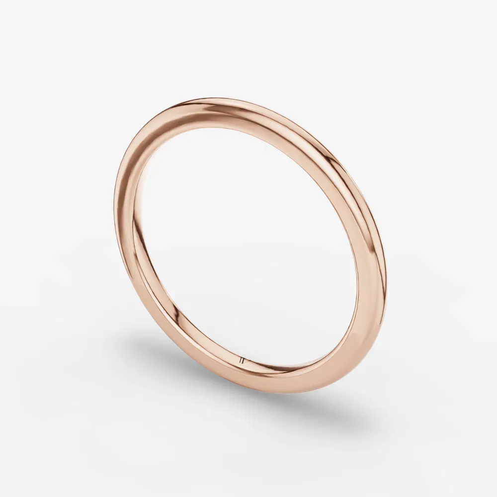 1.5mm Plain metal, Stackable, Classic Wedding Ring in 14K Rose Gold-Miroxa