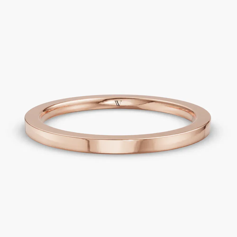 1.5mm Plain metal, Stackable, Simple Wedding Ring in 14K Rose Gold-Lurion