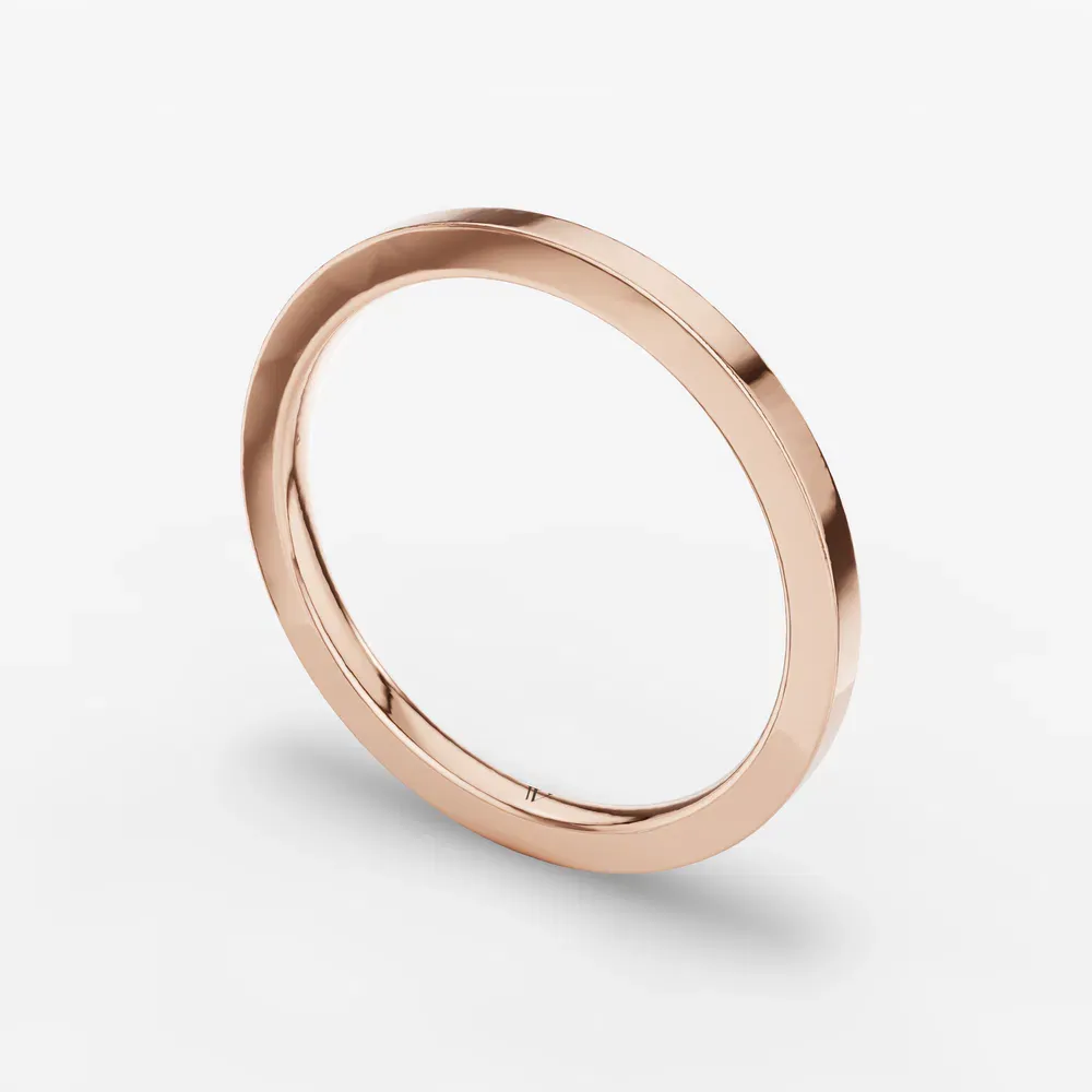 1.5mm Plain metal, Stackable, Simple Wedding Ring in 14K Rose Gold-Lurion