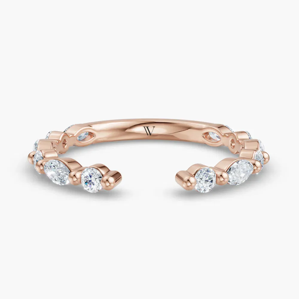 Open, Stackable Lab Diamond Ring (0.5 CTW) in 14K Rose Gold-Vympe
