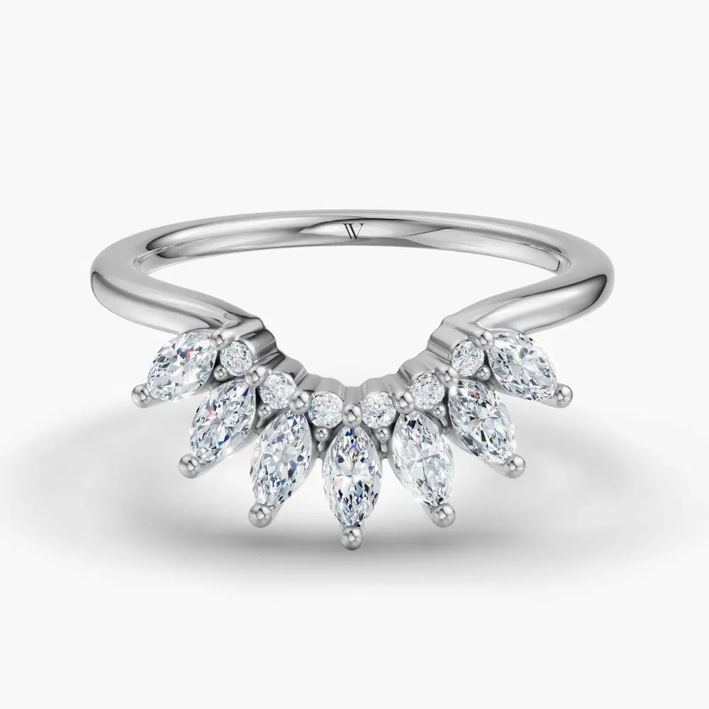 Curved, Stackable Lab Diamond Ring (0.5 CTW) in 14K White Gold-Qis