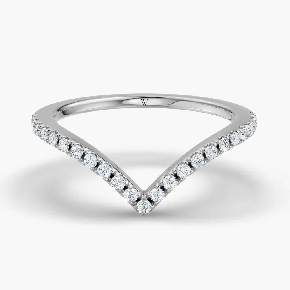 Curved, Stackable, Diamond Lab Diamond Ring (0.2 CTW) in 14K White Gold-Vylora