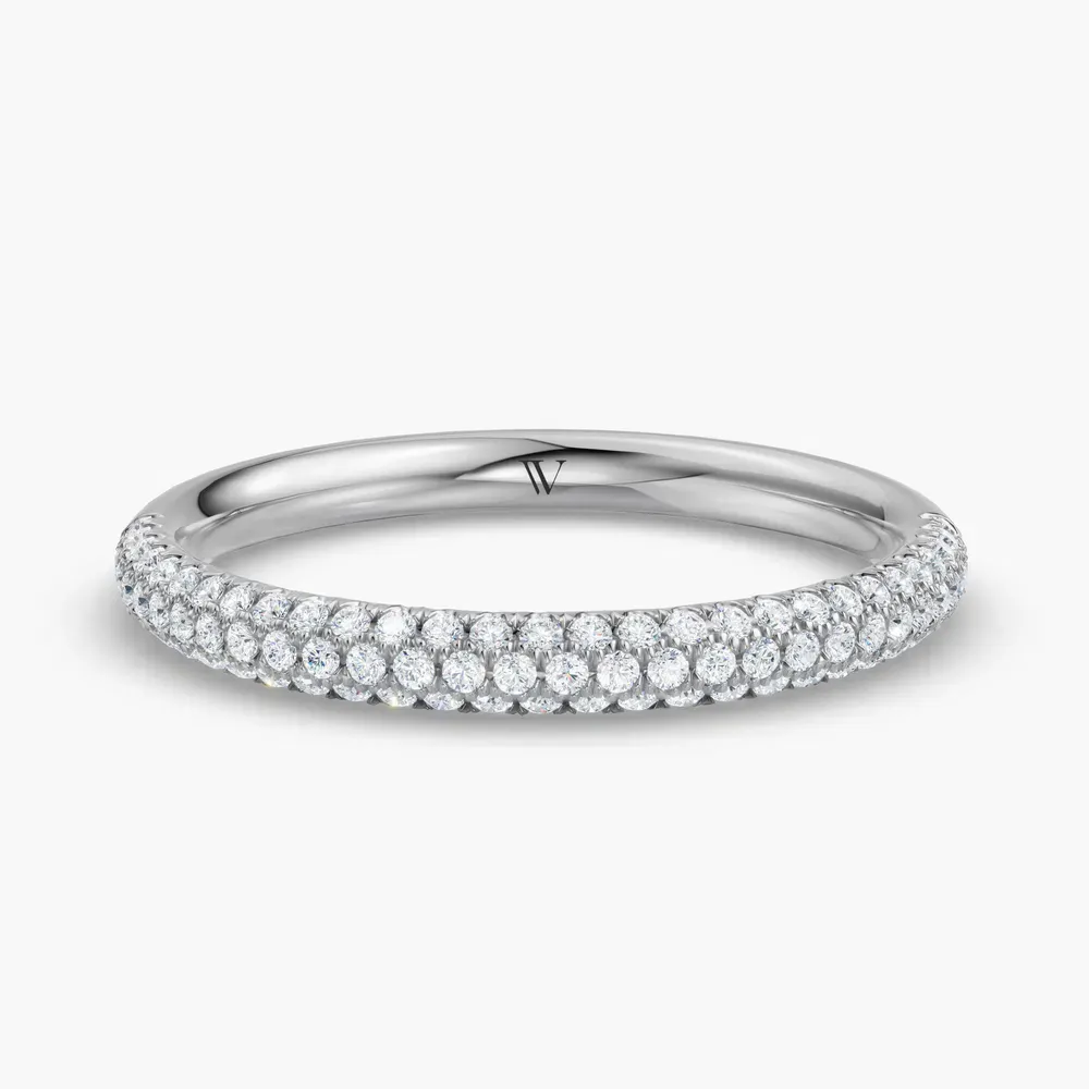 Stackable, Pave, Diamond Lab Diamond Ring (0.2 CTW) in 14K White Gold-Xorlu