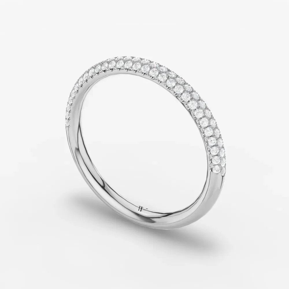 Stackable, Pave, Diamond Lab Diamond Ring (0.2 CTW) in 14K White Gold-Xorlu