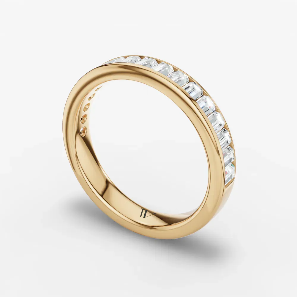Channel set, Baguette, Stackable Lab Diamond Ring (1.1 CTW) in 14K Yellow Gold-Qexoli