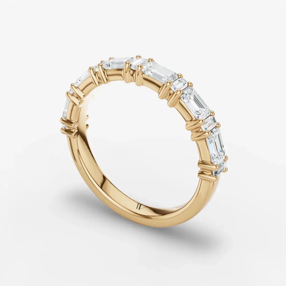 Baguette, Stackable, Unique Lab Diamond Ring (1 CTW) in 14K Yellow Gold-Kixvlen