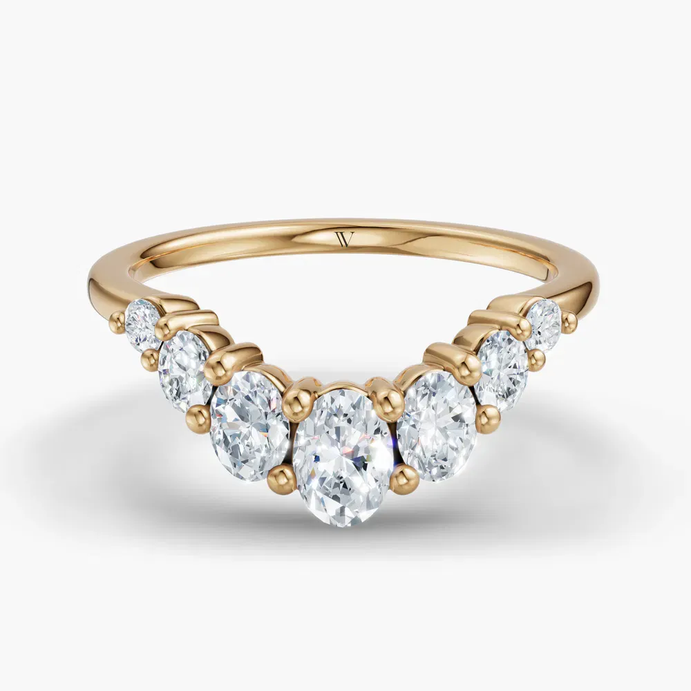Curved, Stackable Lab Diamond Ring (0.7 CTW) in 14K Yellow Gold-Jemilo