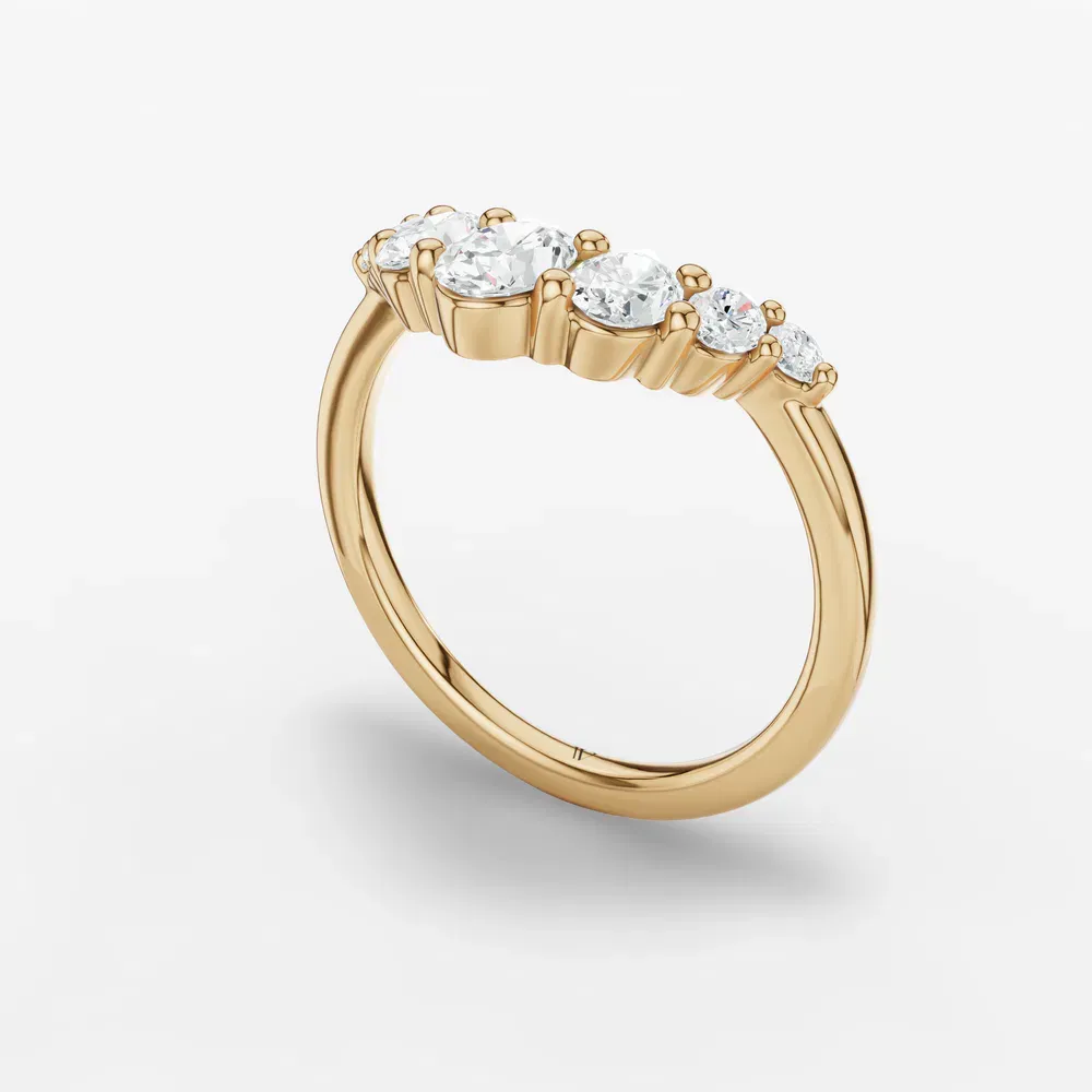 Curved, Stackable Lab Diamond Ring (0.7 CTW) in 14K Yellow Gold-Jemilo