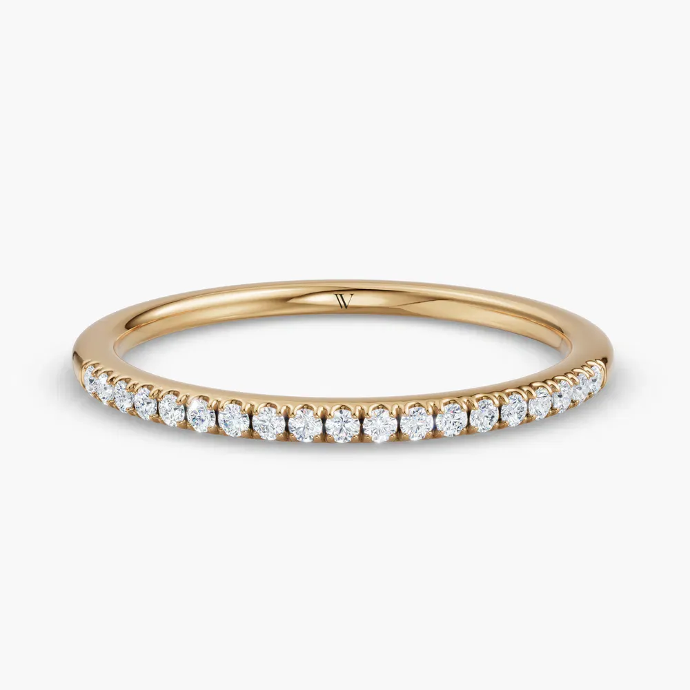 Simple, Stackable, Pave Lab Diamond Ring (0.1 CTW) in 14K Yellow Gold-Kaurx