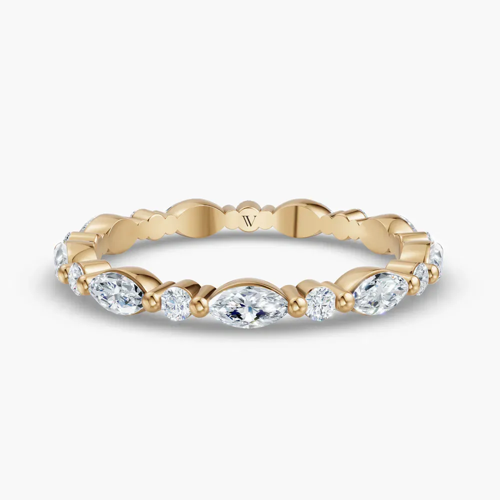 Stackable, Unique Lab Diamond Ring (0.8 CTW) in 14K Yellow Gold-Zyelia