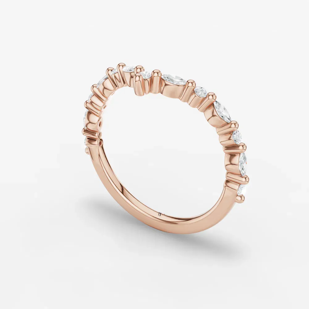 Curved, Stackable Lab Diamond Ring (0.2 CTW) in 18KRV-Rylen
