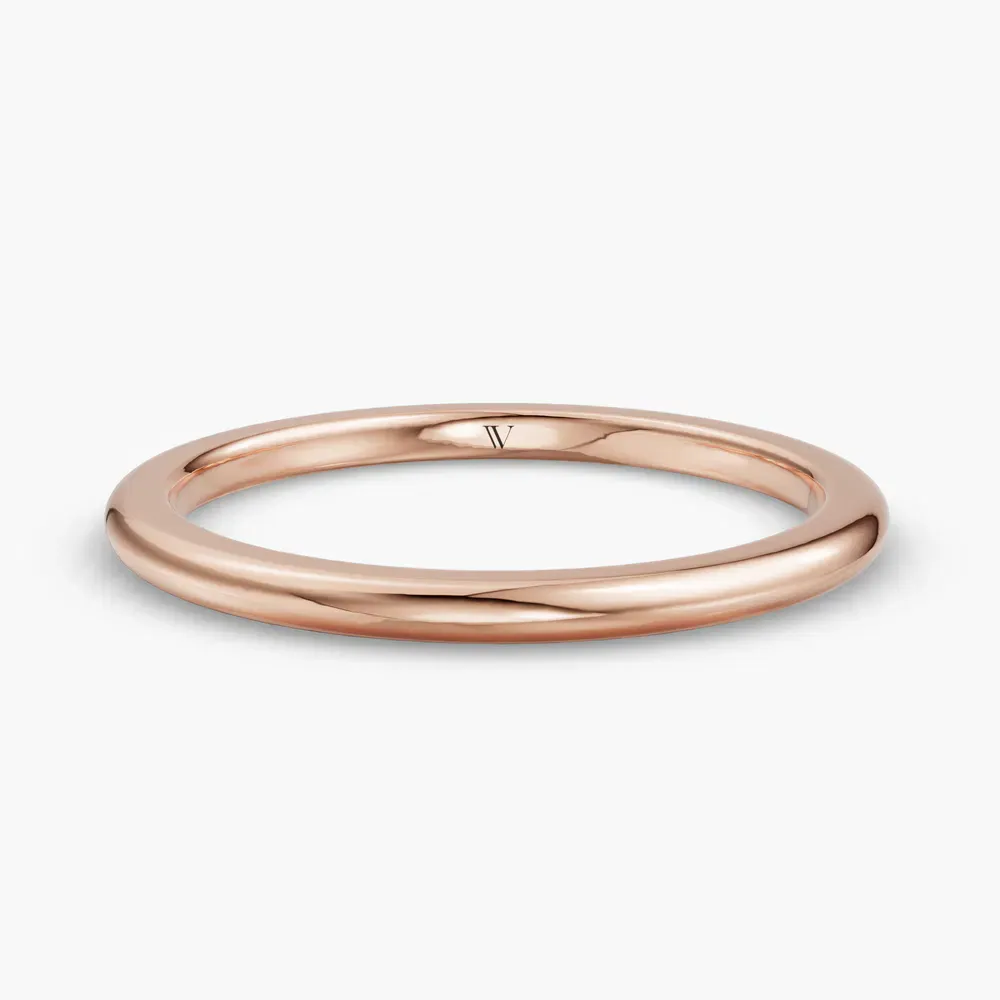 1.5mm Plain metal, Stackable, Classic Wedding Ring in 18K Rose Gold-Miroxa