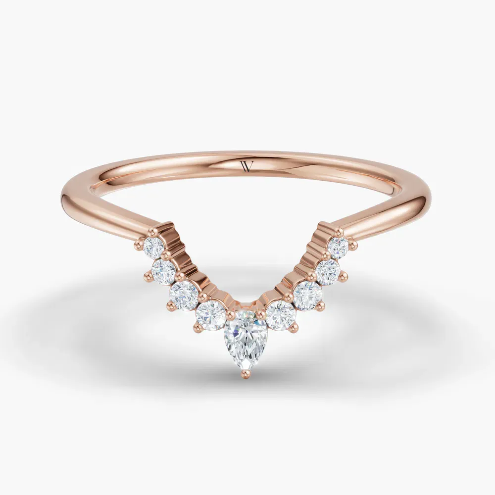 Curved, Stackable Lab Diamond Ring (0.1 CTW) in 18K Rose Gold-Kaelin