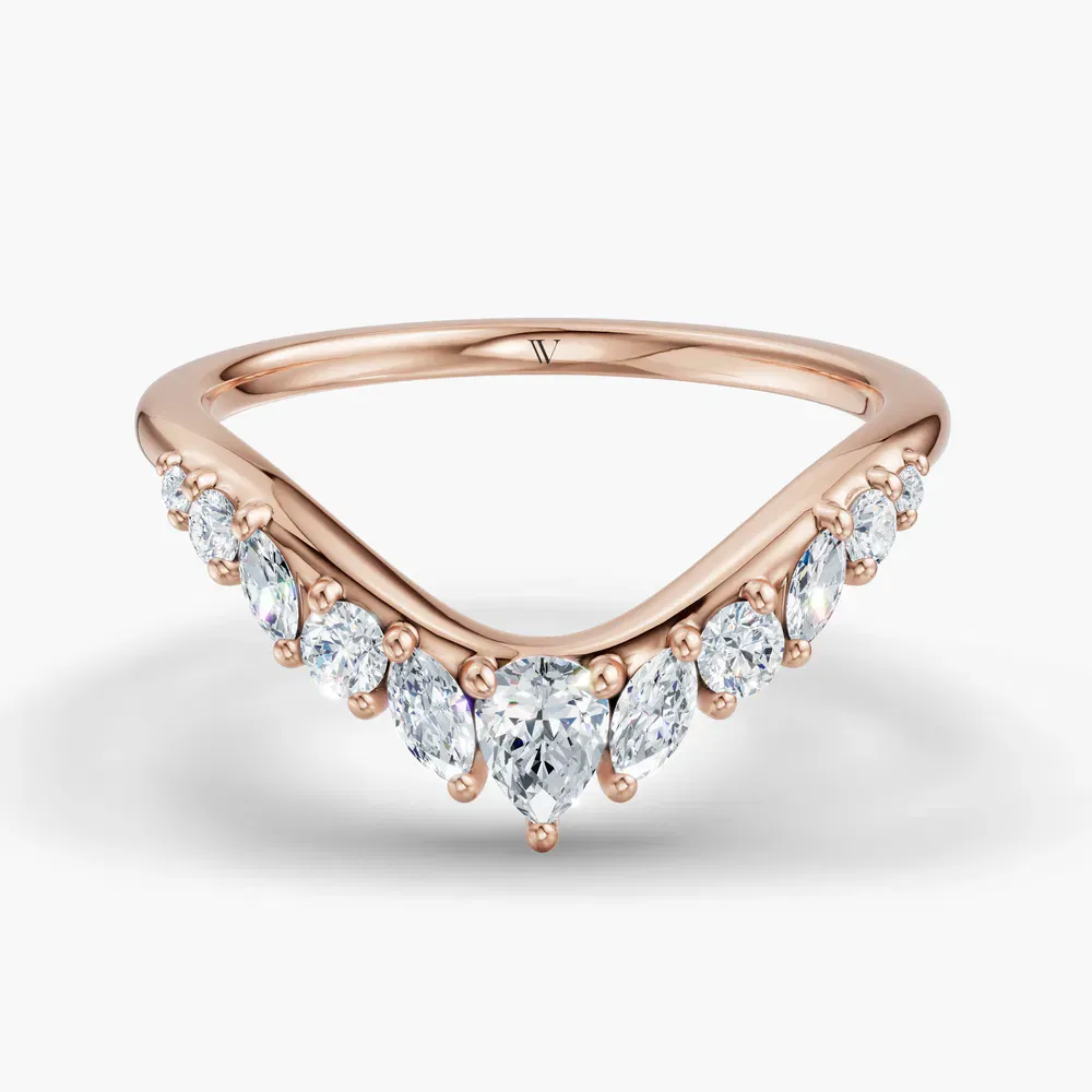 Curved, Stackable Lab Diamond Ring (0.4 CTW) in 18K Rose Gold-Maelova