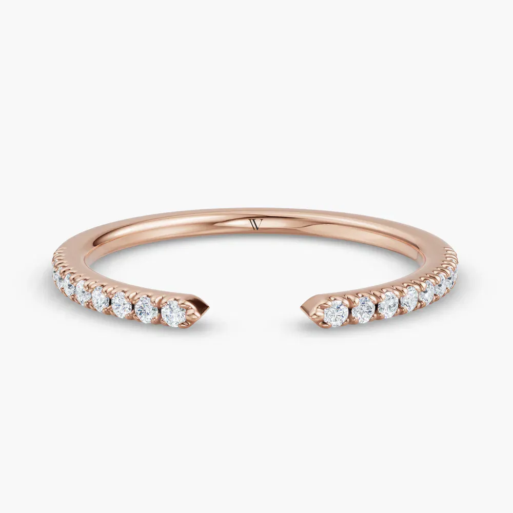 Open, Stackable, Diamond Lab Diamond Ring (0.1 CTW) in 18K Rose Gold-Kixam