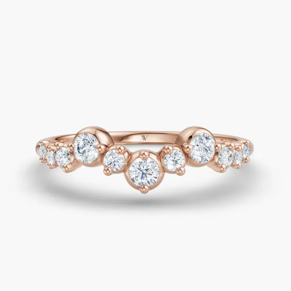 Curved, Stackable Lab Diamond Ring (0.2 CTW) in 18K Rose Gold-Plor