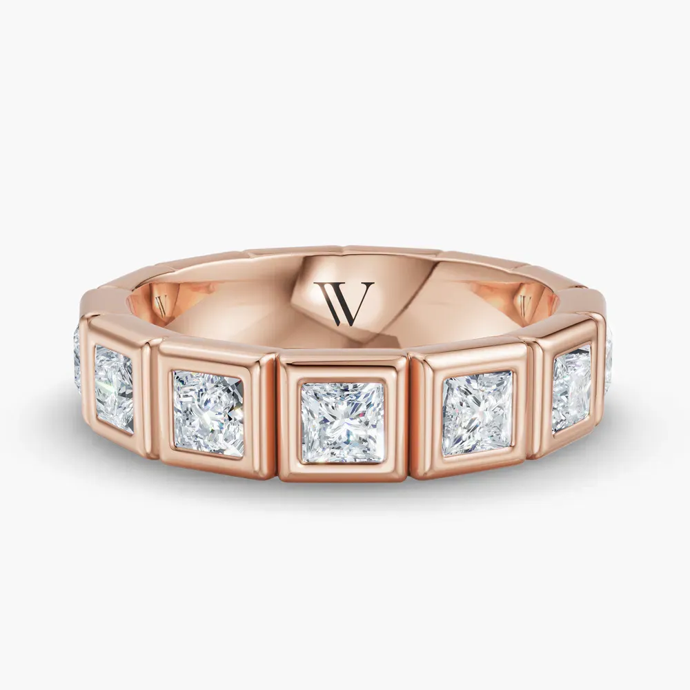 Unique, Stackable, Bezel Lab Diamond Ring (1.1 CTW) in 18K Rose Gold-Ralb